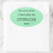 シンセサイザーの声がオーバル遊ステッカーになりたい 楕円形シール (バッグ)