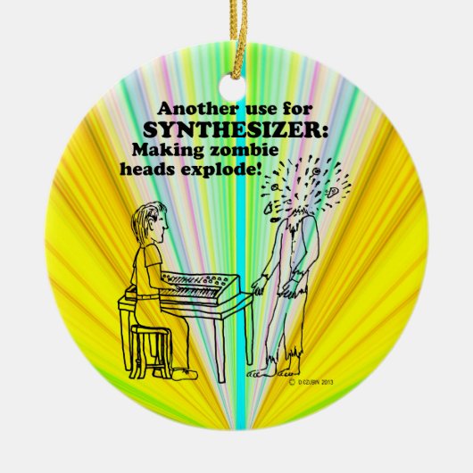 シンセサイザーゾンビ爆発 セラミックオーナメント (正面)
