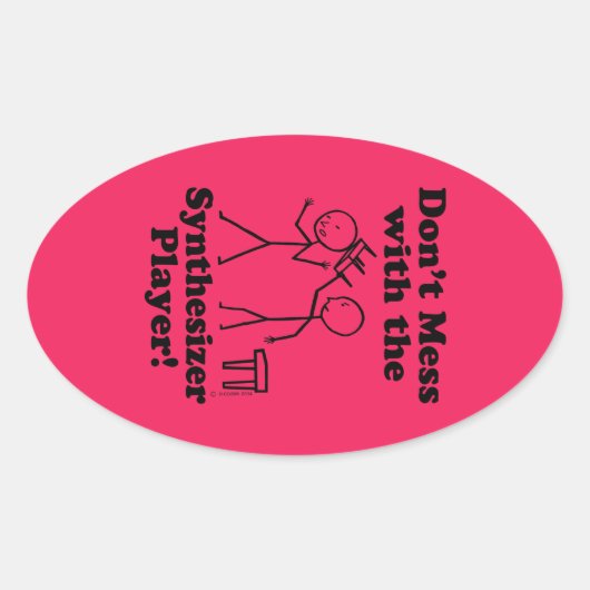 シンセサイザープレーヤーの楕円形のステッキを台無しにしない 楕円形シール (正面)