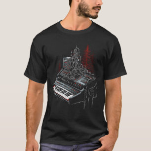 シンセサイザーミュージックEDMキーボードクリスマスツリームス Tシャツ