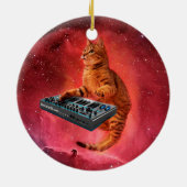 シンセサイザー猫の赤い宇宙 セラミックオーナメント (裏面)