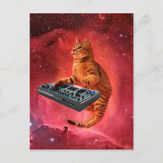 シンセサイザー猫の赤い宇宙 ポストカード (正面)