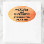 シンセサイザー裕福で成功したオーバルステッカー 楕円形シール (バッグ)