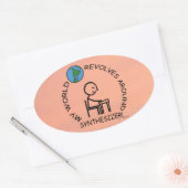 シンセサイザー – ワールドのまわりにリボルブオーバルステッカー 楕円形シール (封筒)