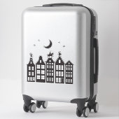 シンタクラアスアトップカナルハウスウィンドウステッカー シール (スーツケース)