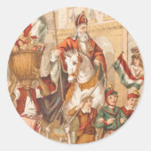 シンタクラアスオランダの到着St. Nick St. Nicholas ラウンドシール (正面)