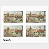 シンタクラースオランダの到着St. Nickヴィンテージ 長方形シール (シート)