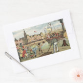 シンタクラースオランダの到着St. Nickヴィンテージ 長方形シール (封筒)