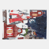 シンタークラースとピートはアムステルダムPosの屋根に キッチンタオル (横)