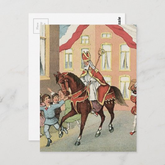 シンタークラースオランダセントニックヴィンテージセントニコラス ポストカード (正面/裏面)