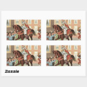 シンタークラースオランダセントニックヴィンテージセントニコラス 長方形シール (シート)