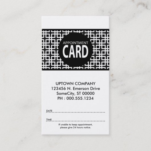 シンダーアポイントメントカード 予約カード (正面)