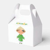 「シンチャオ」かわいいベトナムのギフトボックス フェイバーボックス (正面サイド)