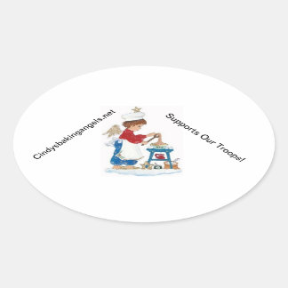 シンディのベーキングエンジェルスのステッカー！ 楕円形シール