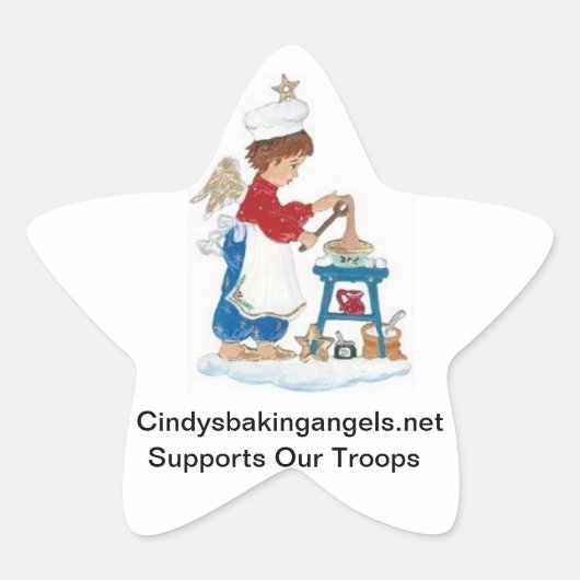 シンディのベーキング天使グディボックスのステッカー! 星シール (正面)