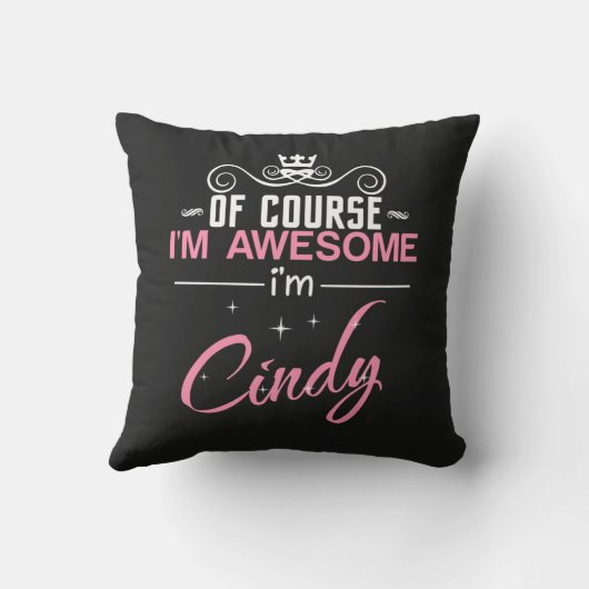 シンディはもちろん私はシンデ素晴らしィです クッション (裏面)