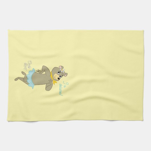 シンディベアよくはしゃぐポーズ キッチンタオル (横)