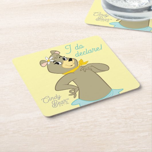 シンディベアよくはしゃぐポーズ スクエアペーパーコースター (アングル)