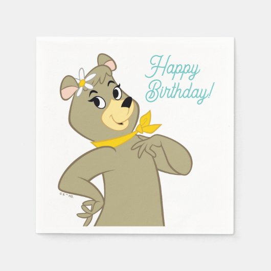 シンディベアよくはしゃぐポーズ スタンダードカクテルナプキン (正面)