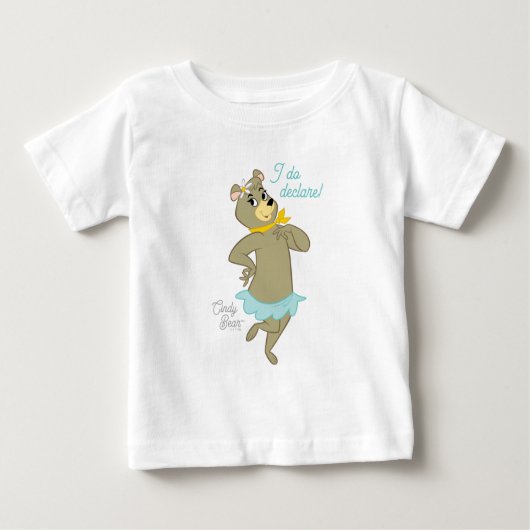 シンディベアよくはしゃぐポーズ ベビーTシャツ (正面)