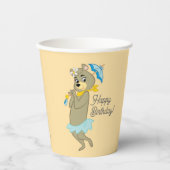 シンディベアホールディングパラソル 紙コップ (正面)