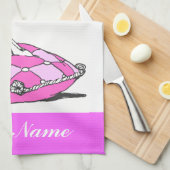 シンデレカスタムラガラススリッパピンクタオル キッチンタオル (四つ折り)