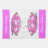 シンデレカスタムラガラススリッパピンクタオル キッチンタオル (横)