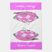 シンデレカスタムラガラススリッパピンクタオル キッチンタオル (縦)