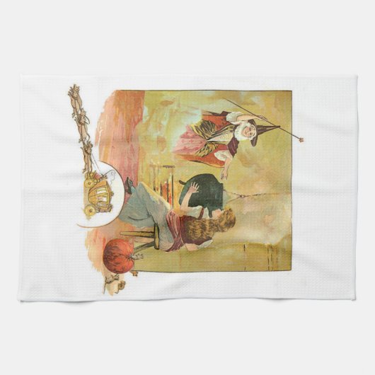 シンデレラおよび彼女の妖精の神の母 キッチンタオル (横)