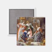 シンデレラがスリッパを試みる マグネット (正面/裏面)