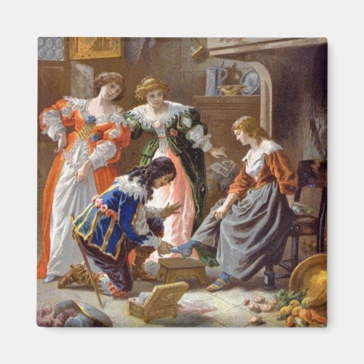 シンデレラがスリッパを試みる マグネット (正面)