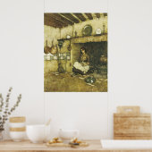 シンデレラが灰の中に座ってデュラックプリント ポスター (キッチン)