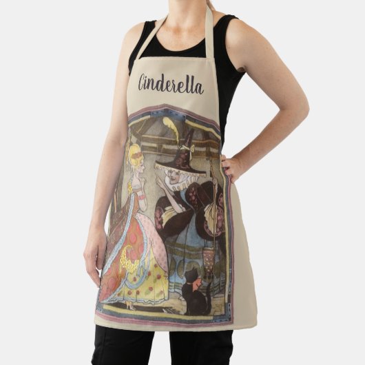 シンデレラと妖精のゴッドマザー、ヴィンテージ童話 エプロン (インサイチュ)