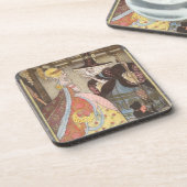 シンデレラと妖精のゴッドマザー、ヴィンテージ童話 コースター (左側)