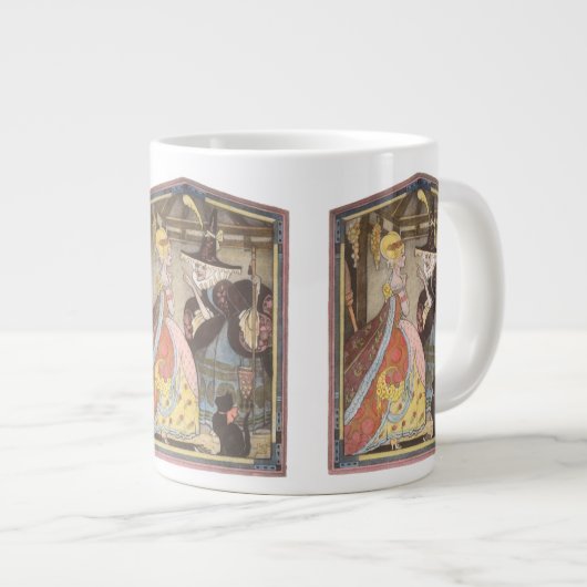 シンデレラと妖精のゴッドマザー、ヴィンテージ童話 ジャンボコーヒーマグカップ (正面右)