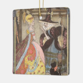 シンデレラと妖精のゴッドマザー、ヴィンテージ童話 セラミックオーナメント (左)