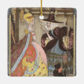 シンデレラと妖精のゴッドマザー、ヴィンテージ童話 セラミックオーナメント (裏面)