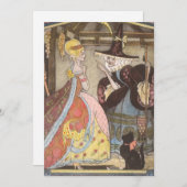 シンデレラと妖精のゴッドマザー、ヴィンテージ童話 招待状 (正面/裏面)