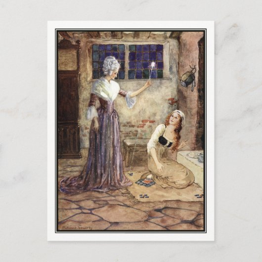 シンデレラと妖精の女神 – ミリセントSowerby ポストカード (正面)