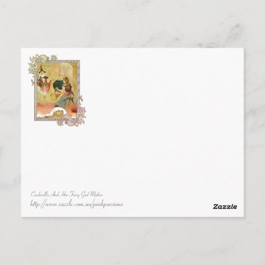 シンデレラと彼女の妖精の神の母 ポストカード (裏面)
