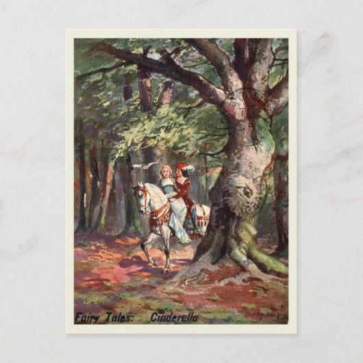 シンデレラと王子、1907年、ヴィンテージスタイル ポストカード (正面)
