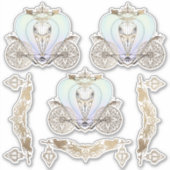 シンデレラのおとぎ話のコーチとランタン シール (正面)