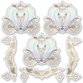 シンデレラのおとぎ話のコーチとランタン シール