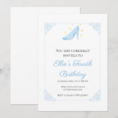 シンデレラのガラスの靴の誕生日招待状 招待状 (正面/裏面)