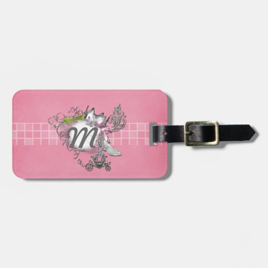 シンデレラのガラススリッパキャリッジは文字を加えます ラゲッジタグ (正面横)