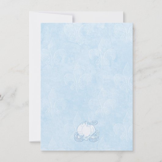 シンデレラのキャリッジが赤ちゃんシャワーゲームを望む 招待状 (裏面)