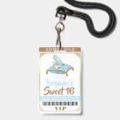 シンデレラのスリッパ姫Sweet 16 VIPパス バッジ (裏面（ネックストラップ付）)