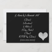 シンデレラの城のラインストーンの誕生日か菓子16 招待状 (裏面)