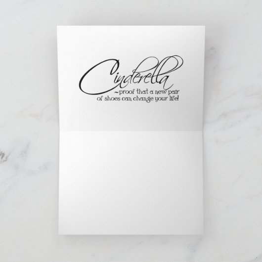 シンデレラの引用文キリスト教のLouboutinは虹に蹄鉄を打ちます カード (内部)