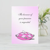 シンデレラの靴のピンクのクッション ウェディング招待状 招待状 (スタンド正面)